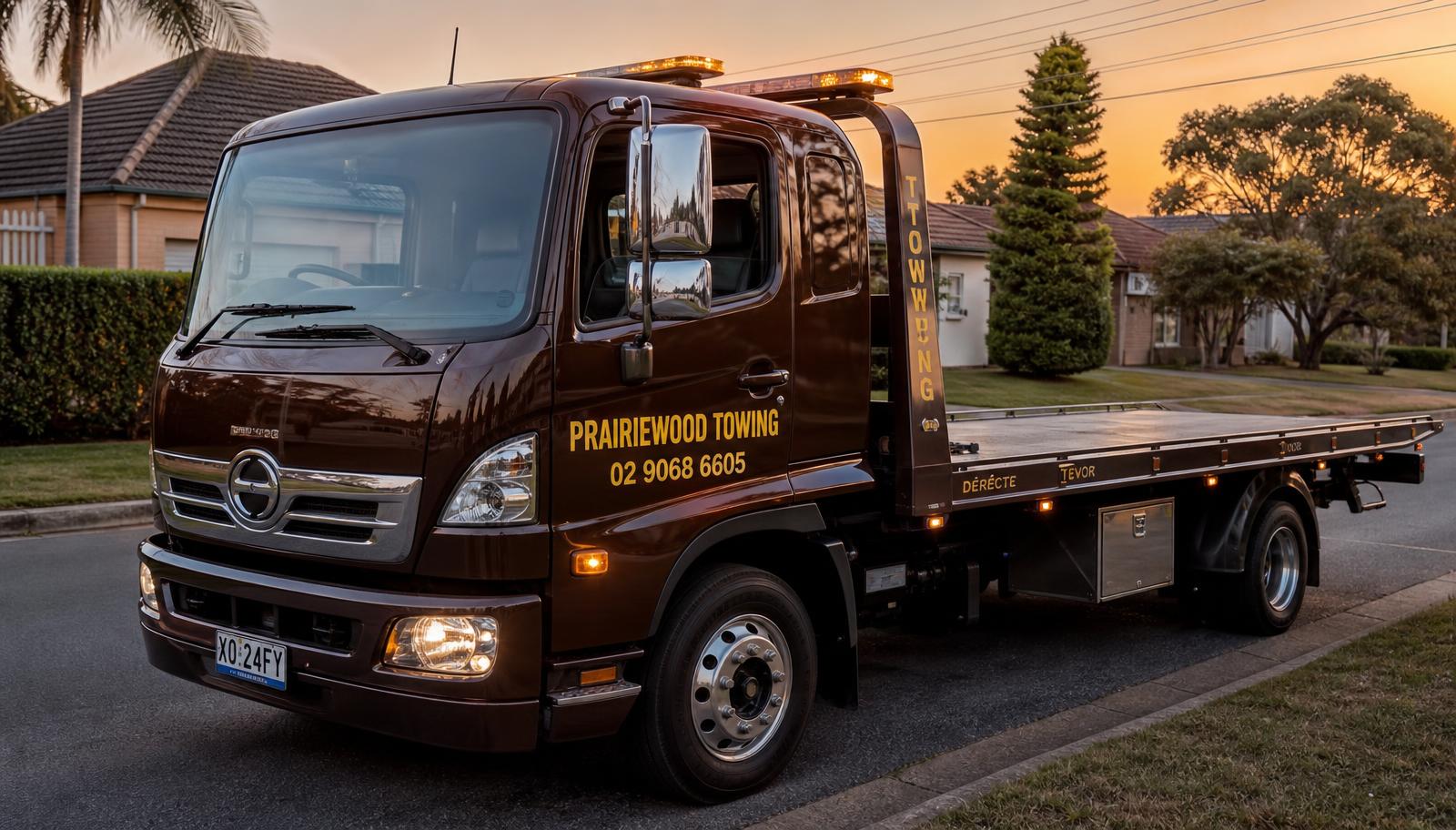 Prairiewood Towing tow truck ready for emergency towing in Wetherill Park